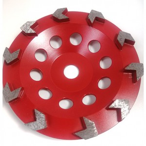 7 Inch arrow shape segment Diamond Grinding Cup Wheels for concrete