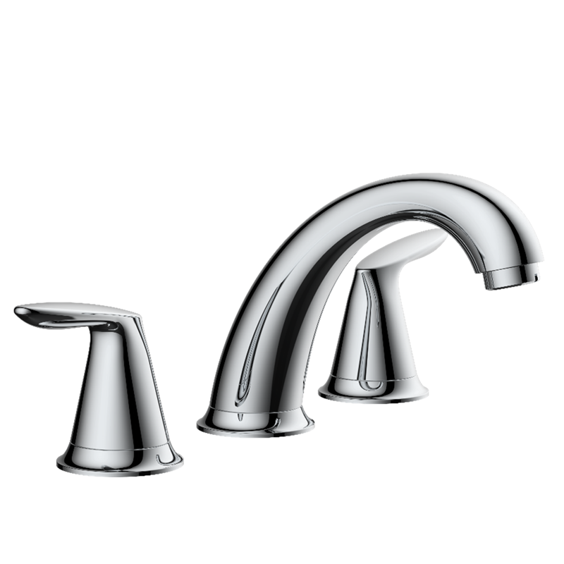 Dylan series Two level handles 8in widespread transitional bathroom faucet 3-hole Installation