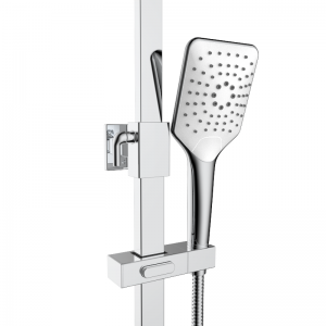 Diverter shower system push button easy slide holder height adjustable high quality square style diverter shower column