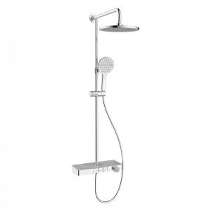Thermostatic shower system Anti-scale tempered glass high quality push button shower column