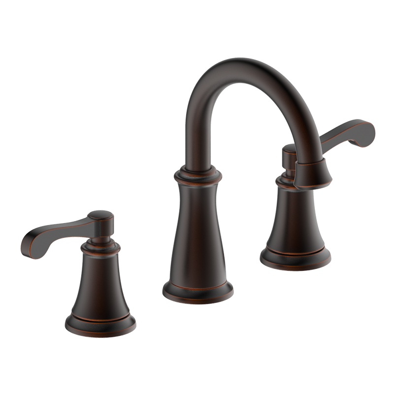 Two level handles 8″ widespread transitional bathroom faucet 3-hole Installation Featured Image