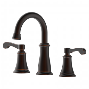 Two level handles 8″ widespread transitional bathroom faucet 3-hole Installation