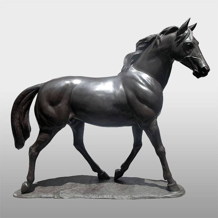 Zoo decoration statue metal casting life size Chinese bronze sculpture of Mongolia horse on sale