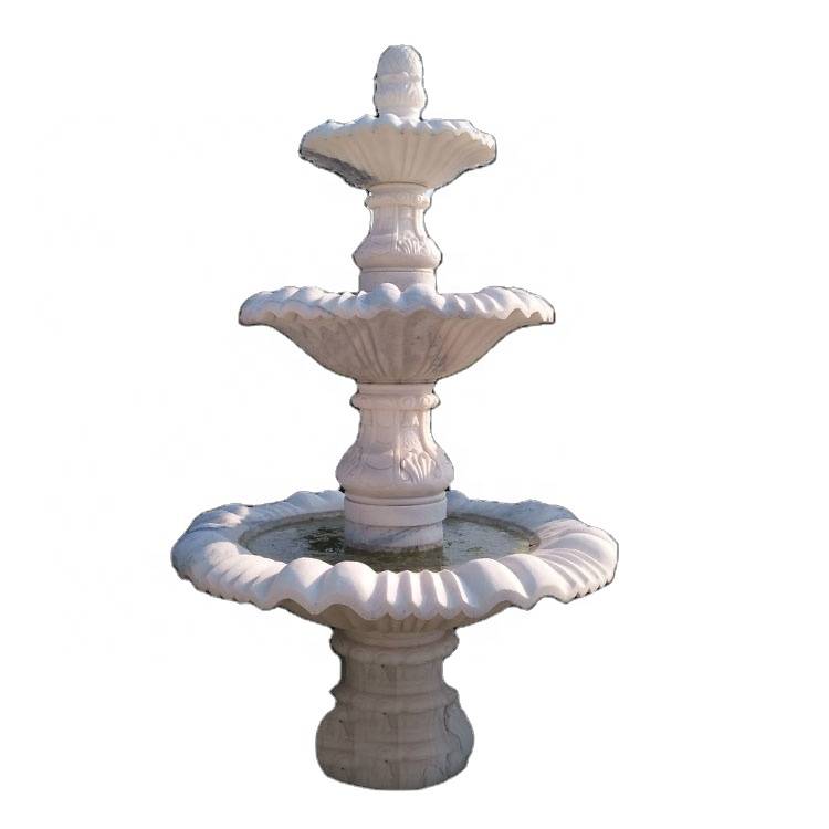 High quality outdoor garden decoration stone natural marble laminar fountainstatue