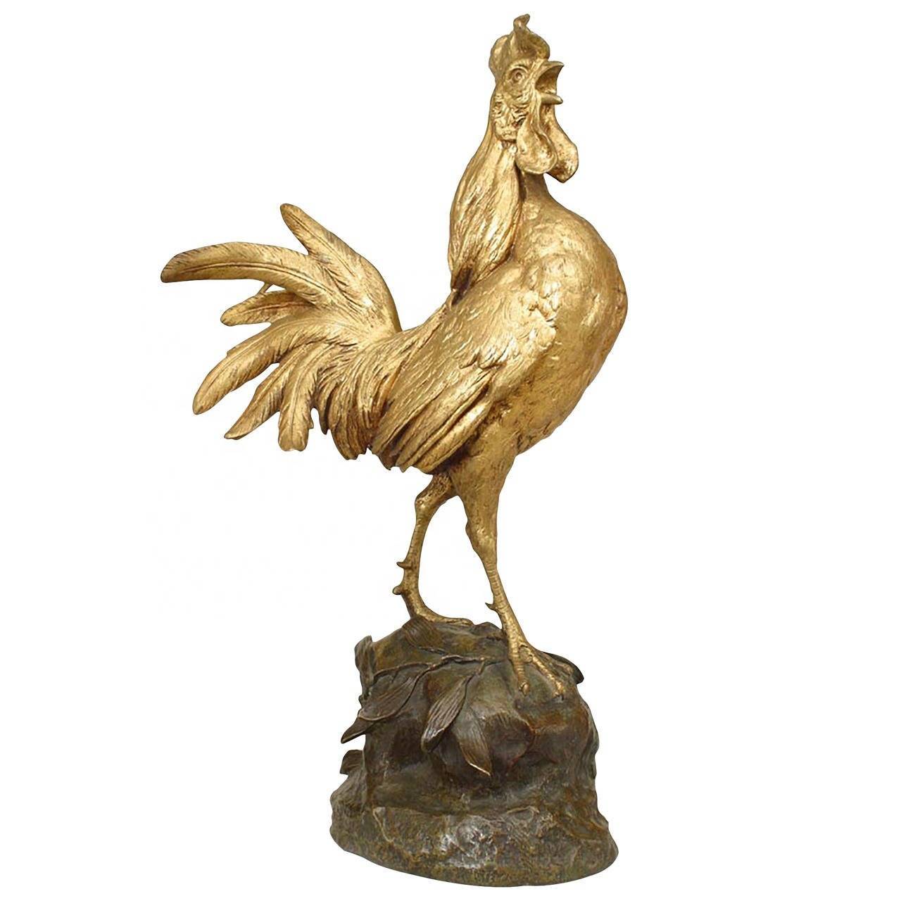 OEM Supply Bronze Bald Eagle Statue - Outdoor Decoration Chinese life size Zodiac Bronze Chicken Sculpture – Atisan Works
