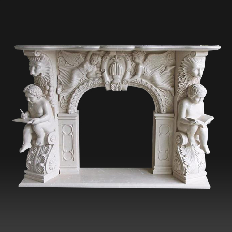 Unique design indoor royal fireplace electric indoor hand carved marble fireplace electric