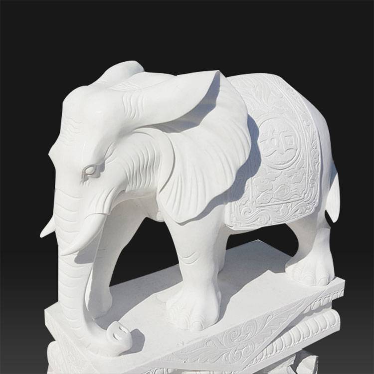 Wholesale Price Buy Marble Statue - White garden marble life size elephant statues for sale – Atisan Works