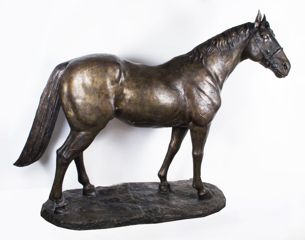 fiberglass resin outdoor large bronze Running horse sculpture for sale