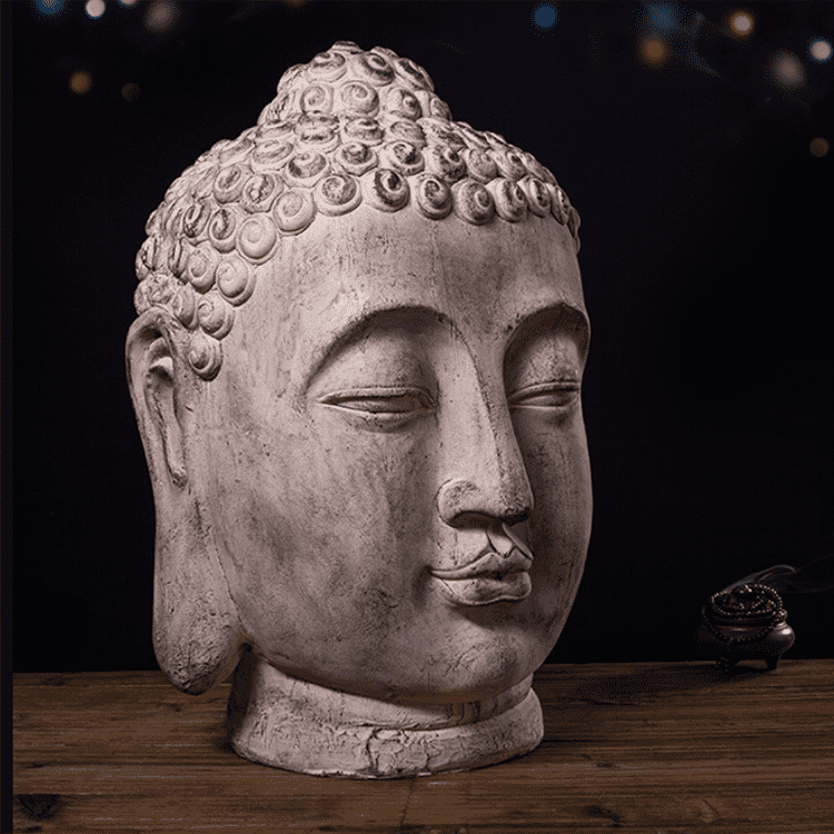 Hand carved marble head bali buddha statues