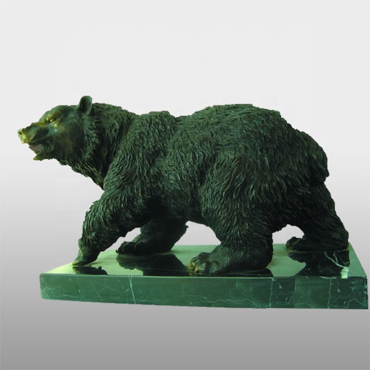 Hot sale outdoor garden life size large bronze bear sculpture