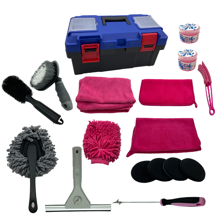 Car Care 14 pcs Microfiber Towel Brush Set Chenille Mitt Car Cleaning Set Car Wash Kit Featured Image