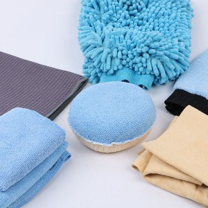 BSCI certification microfiber cloth with bag car cleaning nature chamois leater wash kit
