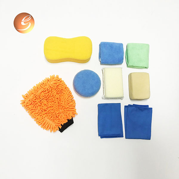 Good quality car Cleaning Product - Wholesale Car Active Leather Cleaner auto cleaning cloth sponge car wash mitt 9pcs set – Eastsun