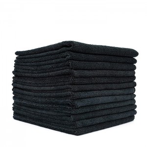 Multipurpose Microfiber 30*30 black cleaning cloth car towel kitchen towel