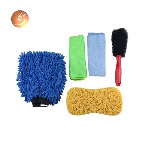 Cheap promotional Factory Large Quantity Microfiber Cloth Brush Free sample Car Care Cleaning Kit Sets
