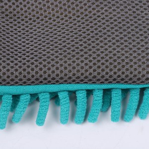 Factory 2020 new soft car wash chenille mitt microfiber + mesh car cleaning gloves