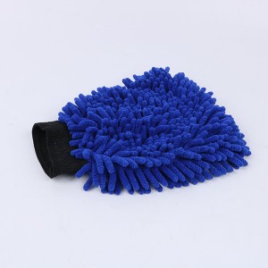 DIY car cleaning tools home used microfiber chenille vehicle wash mitt with mesh