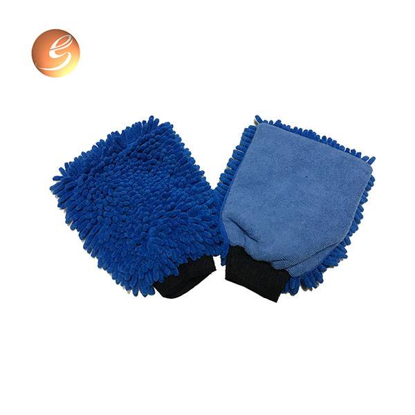 Short Lead Time for Washing Glove - Double sided chenille and microfiber towel blue car wash mitt car cleaning tools – Eastsun