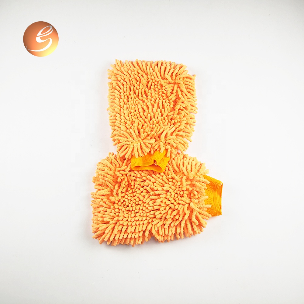 Orange Car Microfibre Wash Gloves Manufacturer in Hebei