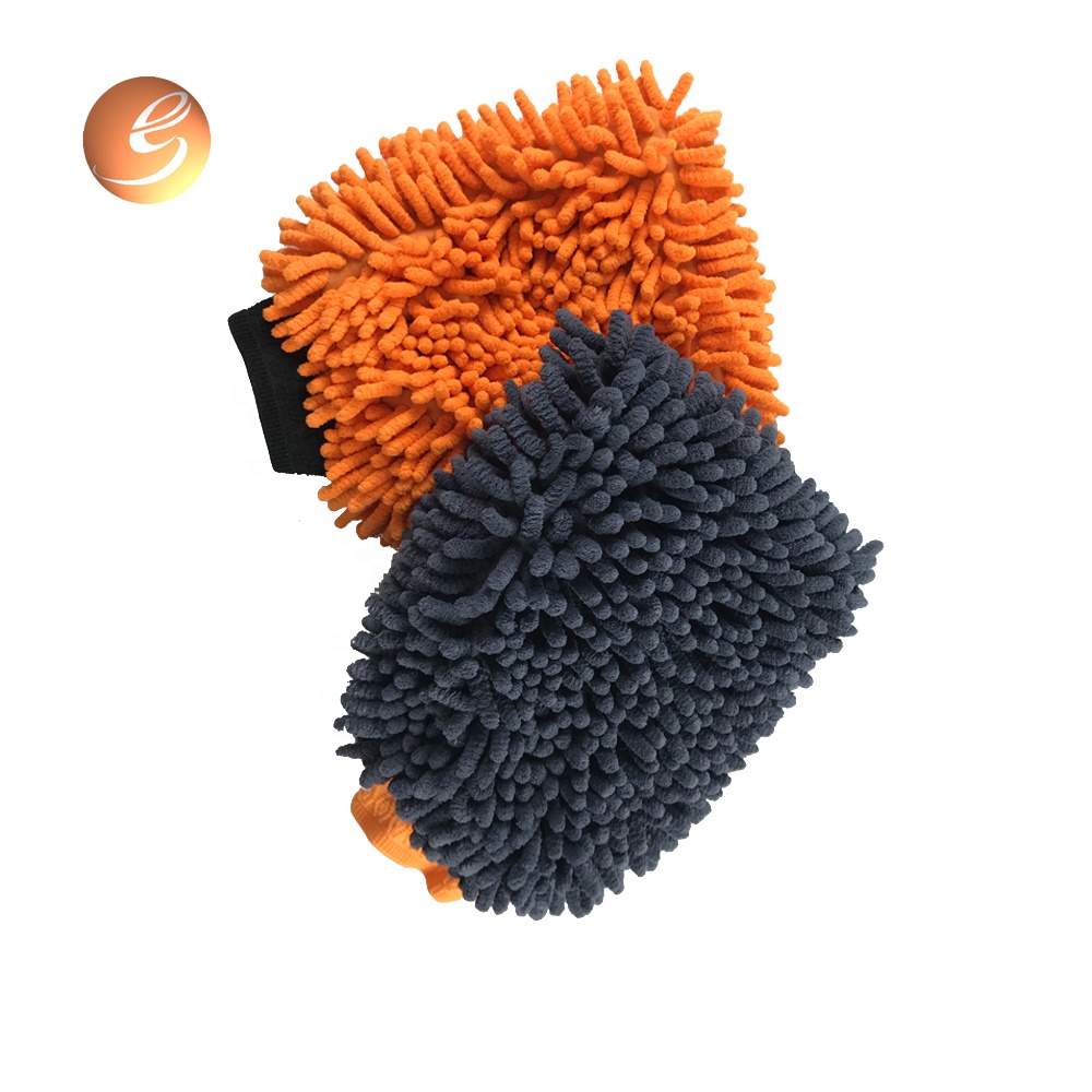 Good quality double face microfiber orange dusting polish gloves