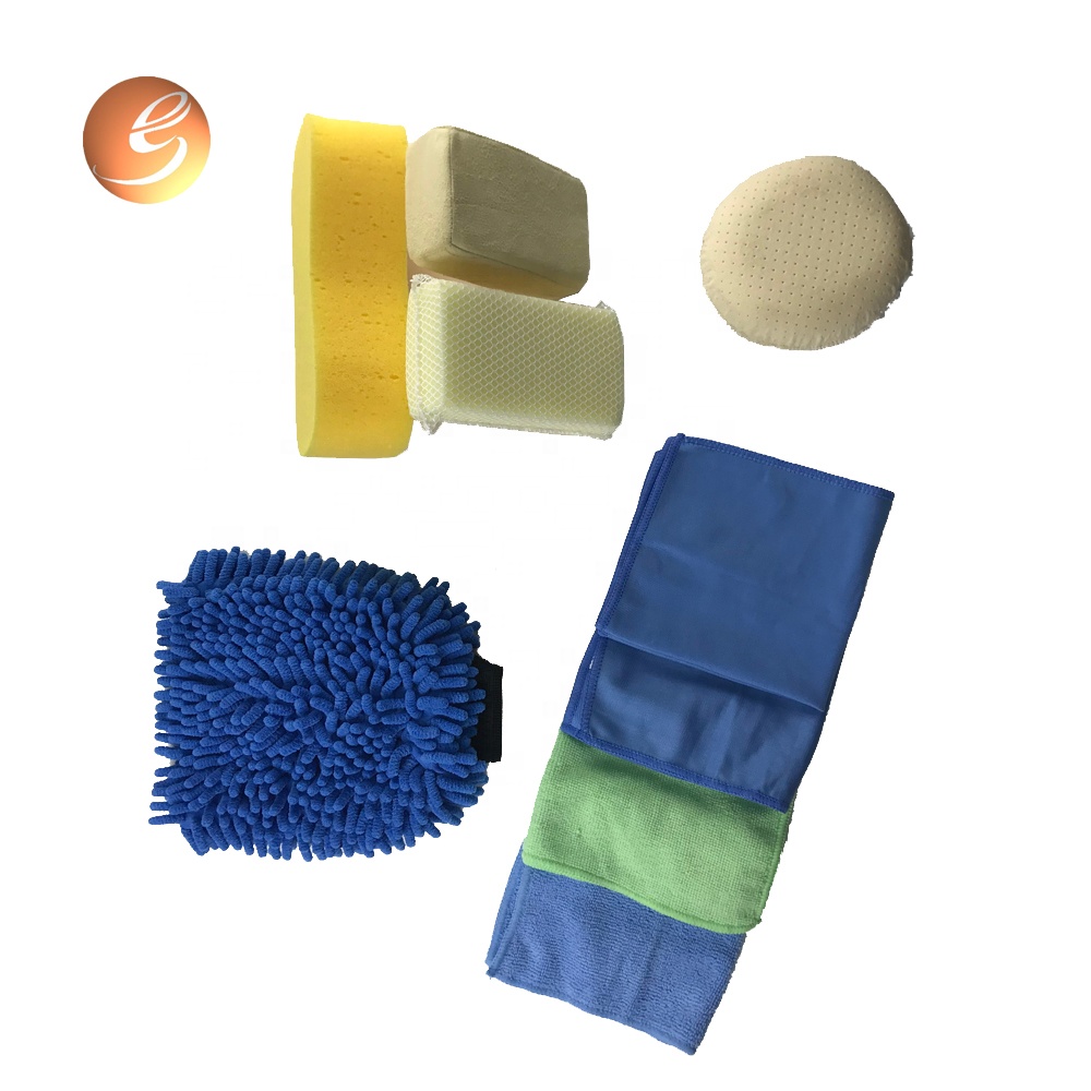 Cheap promotional dry the surface two different side sponge car clean kits