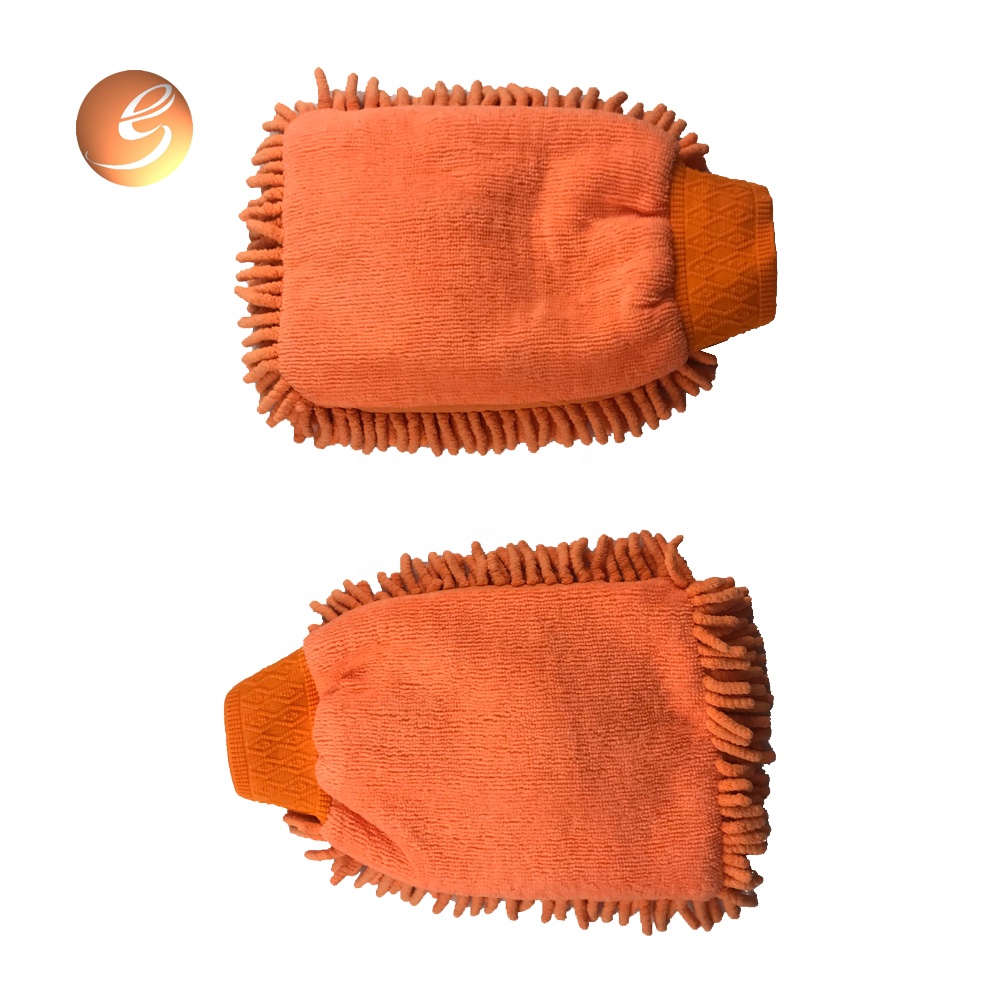 Chenille Microfiber cleaning Glove with net cloth backing