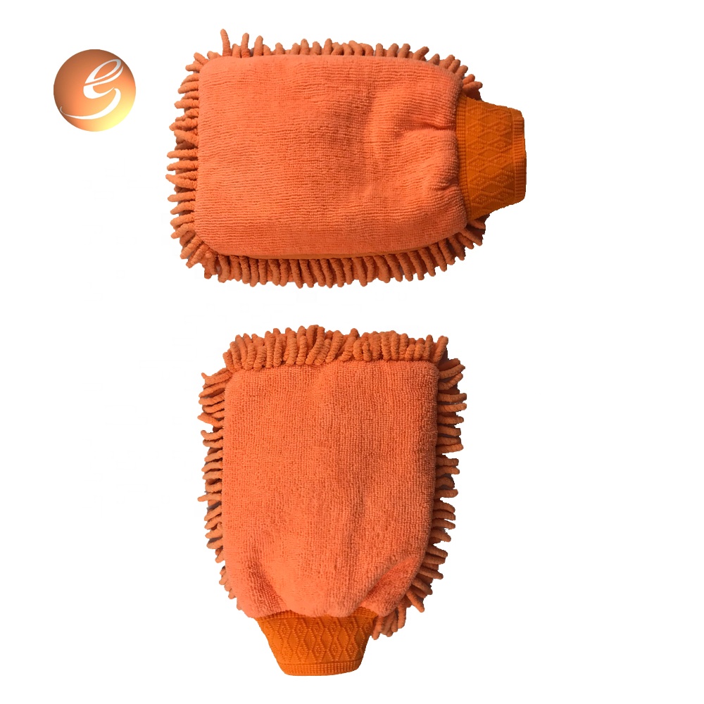 Microfiber Car Cleaning Glove with Fiber Terry Cloth Chenille