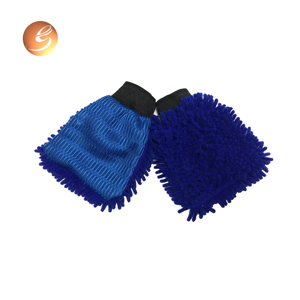 Best Price on Car Sheepskin Washing Finger Mitt - Auto micro fiber chenille gloves cleaning sandwich car wash mitt – Eastsun