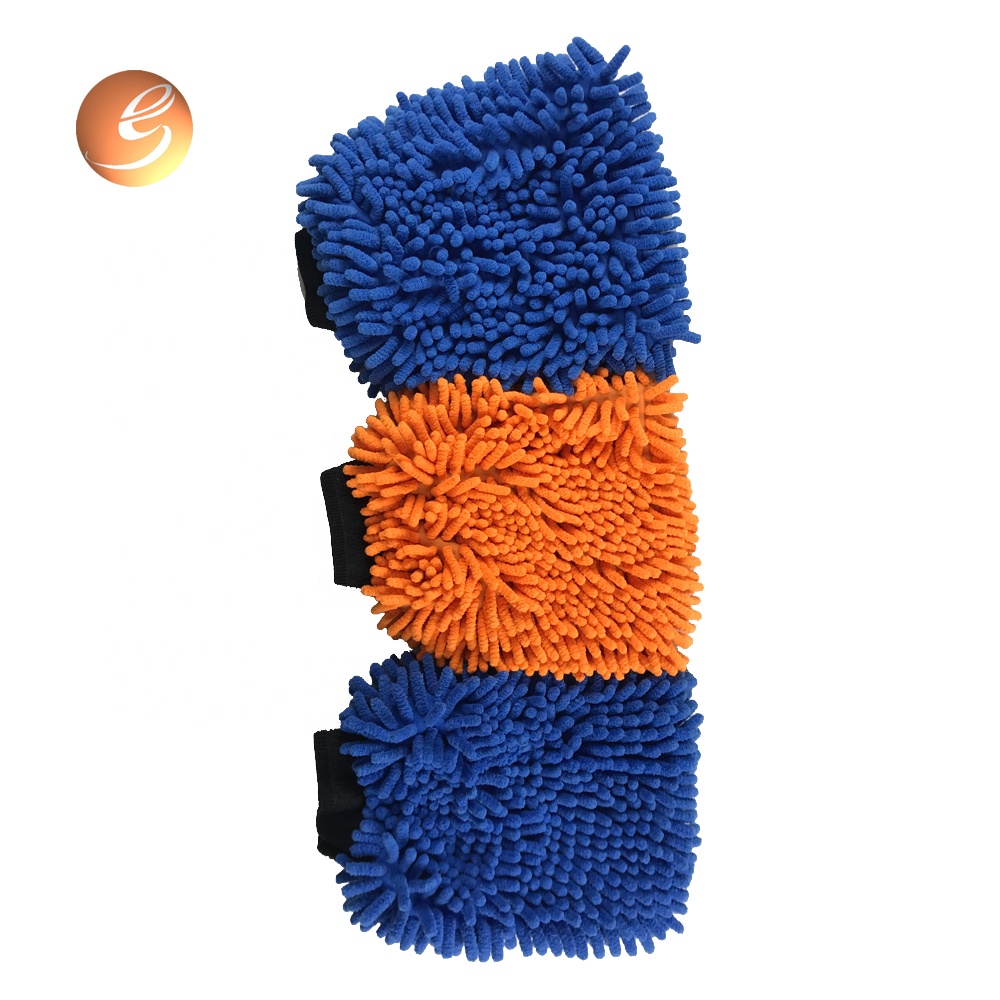 Wholesale microfiber chenille car wash mitt for car care cleaning