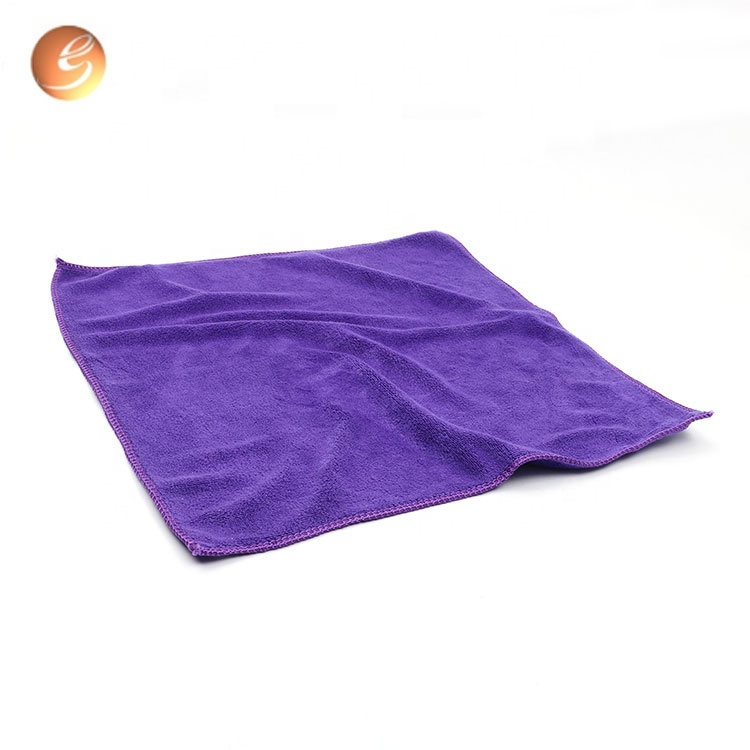 Professional supplier quick dry purple soft square car washing cloth