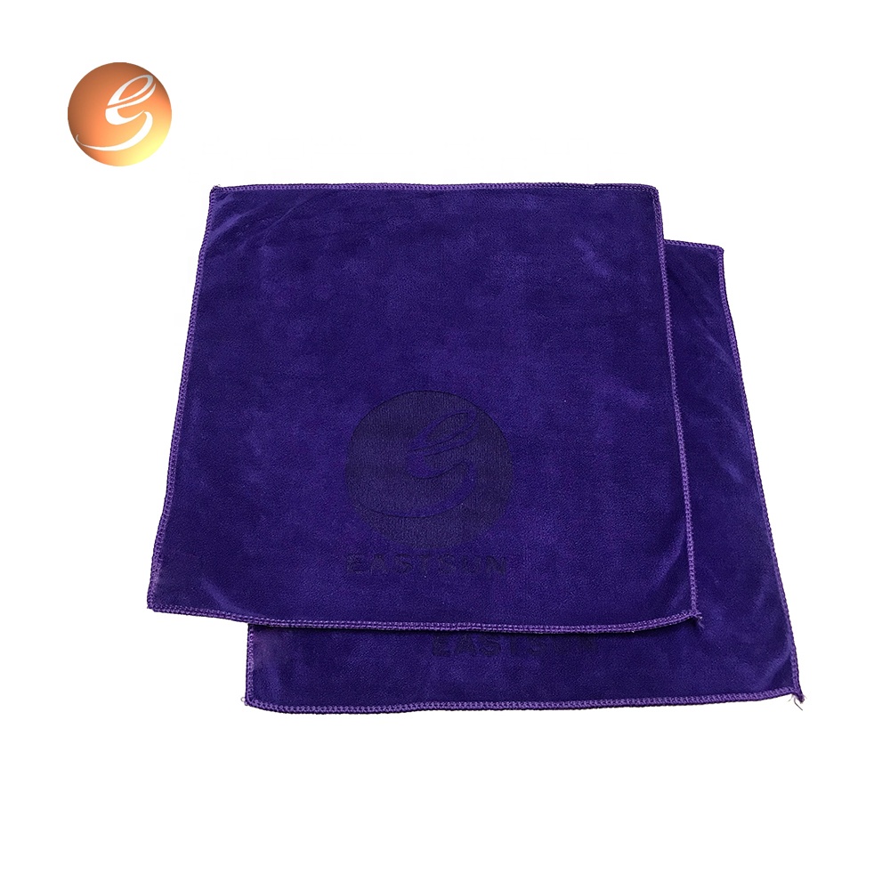 Hot-selling 1200gsm Microfiber Car Drying Towel - Custom Effectively removes dirt Square Purple Microfibre Cloth For car – Eastsun