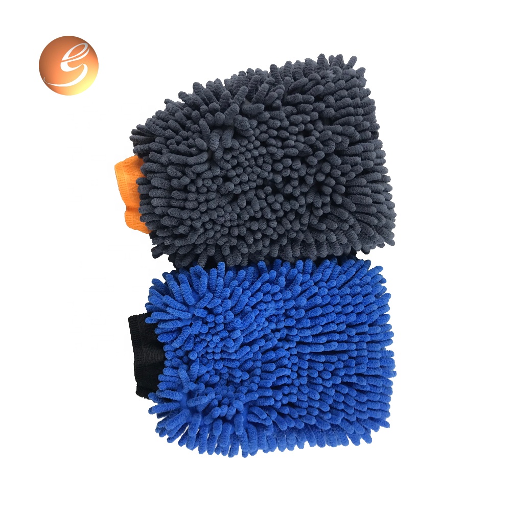 Wholesale car care cleaning good drying car wash mitt chenille gloves