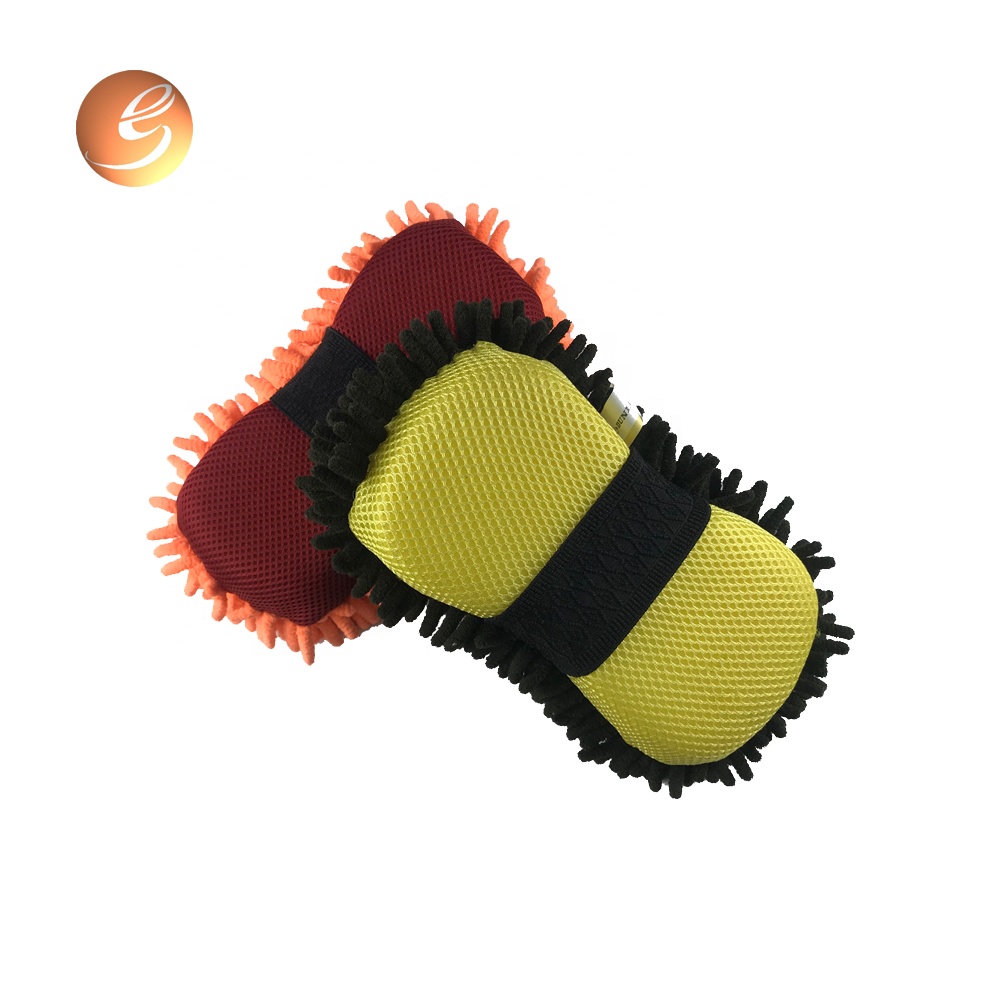 Factory manufacture cleaning wax and polishing microfiber chenille car wash clean sponge