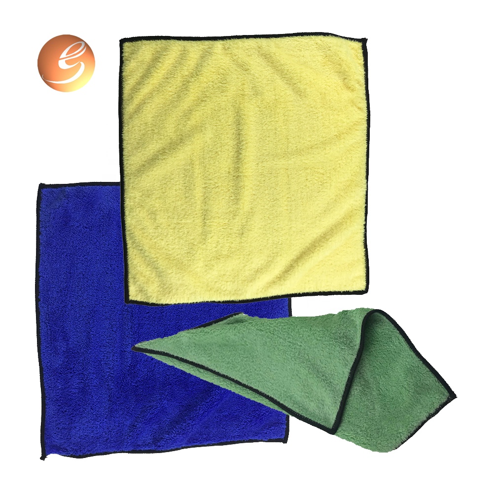 China OEM Microfiber Detailing Towel Car - Brightly yellow color square car cleaning microfiber rags – Eastsun