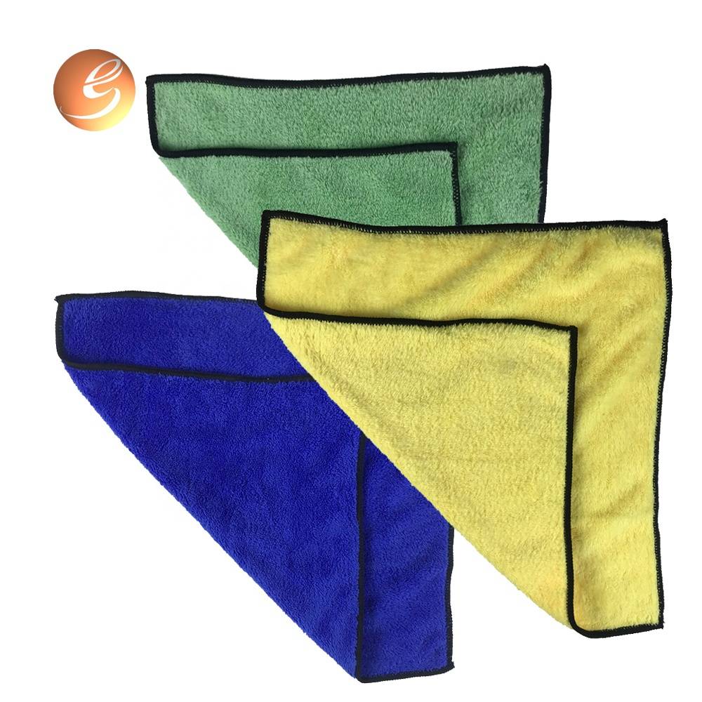 Super quality personalized 35 x 35cm yellow towel car wash care soft microfiber dust car cleaning wiping cloth set