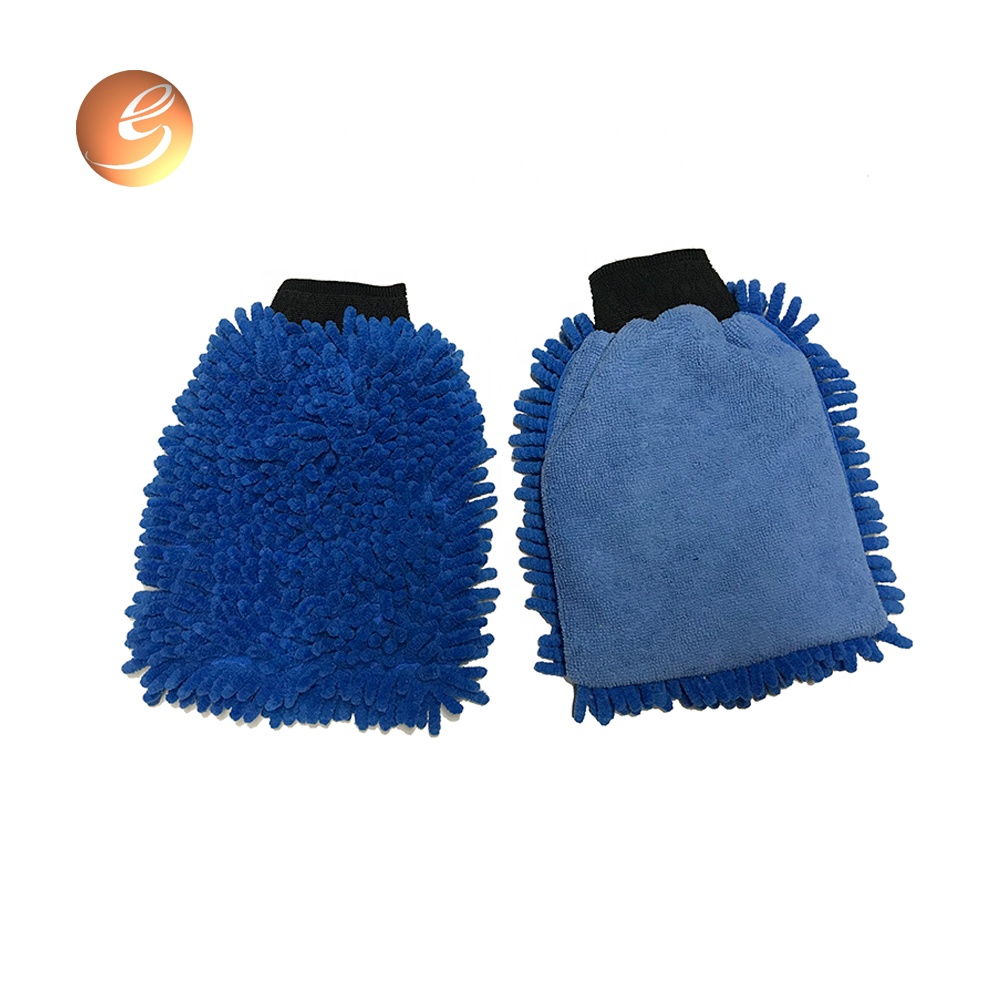 Double side cleaning dusting glove car microfiber chenille wash mitt