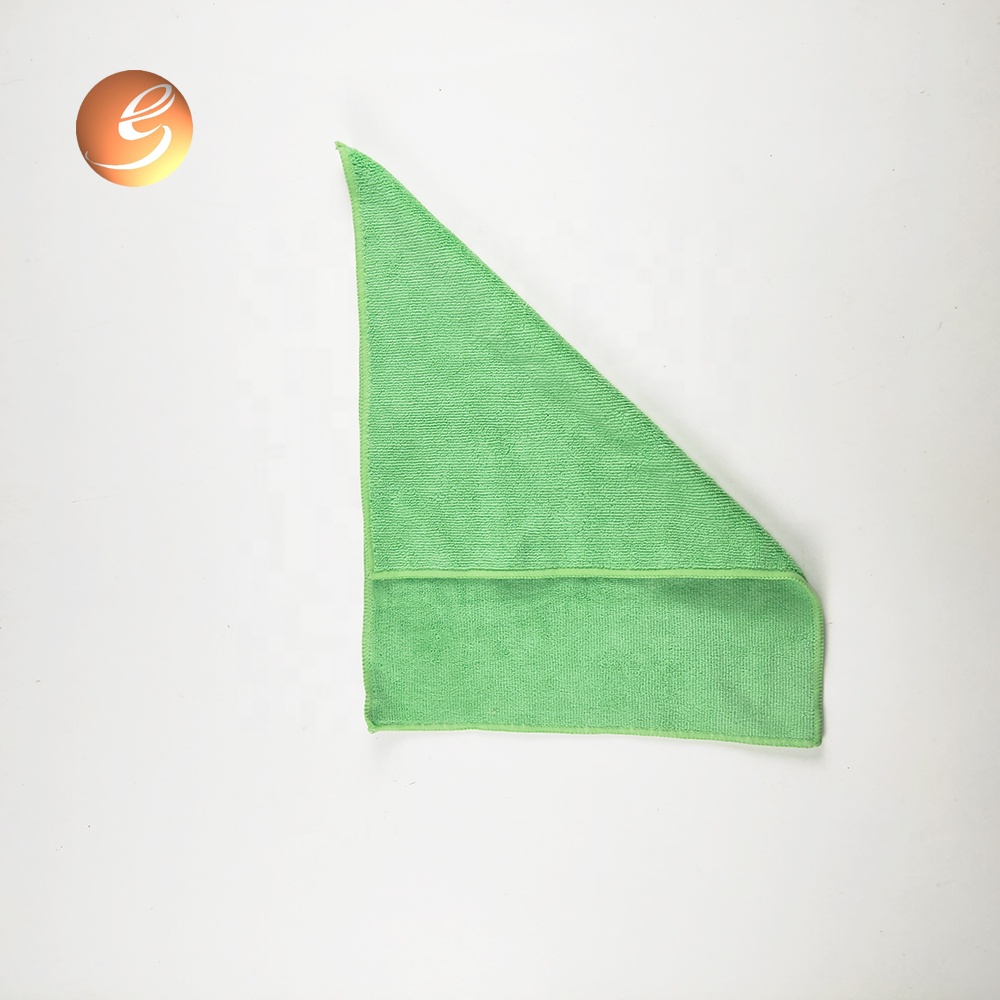 Free Sample Plain Green Microfiber Cleaning Cloth for Sale