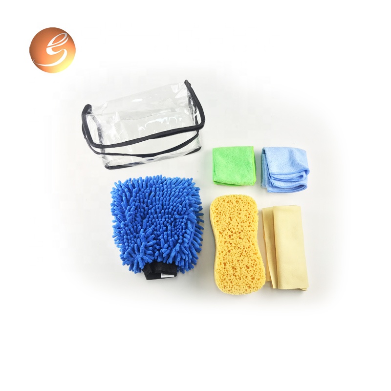 Microfiber cloth chamois mitt sponge portable car wash kit