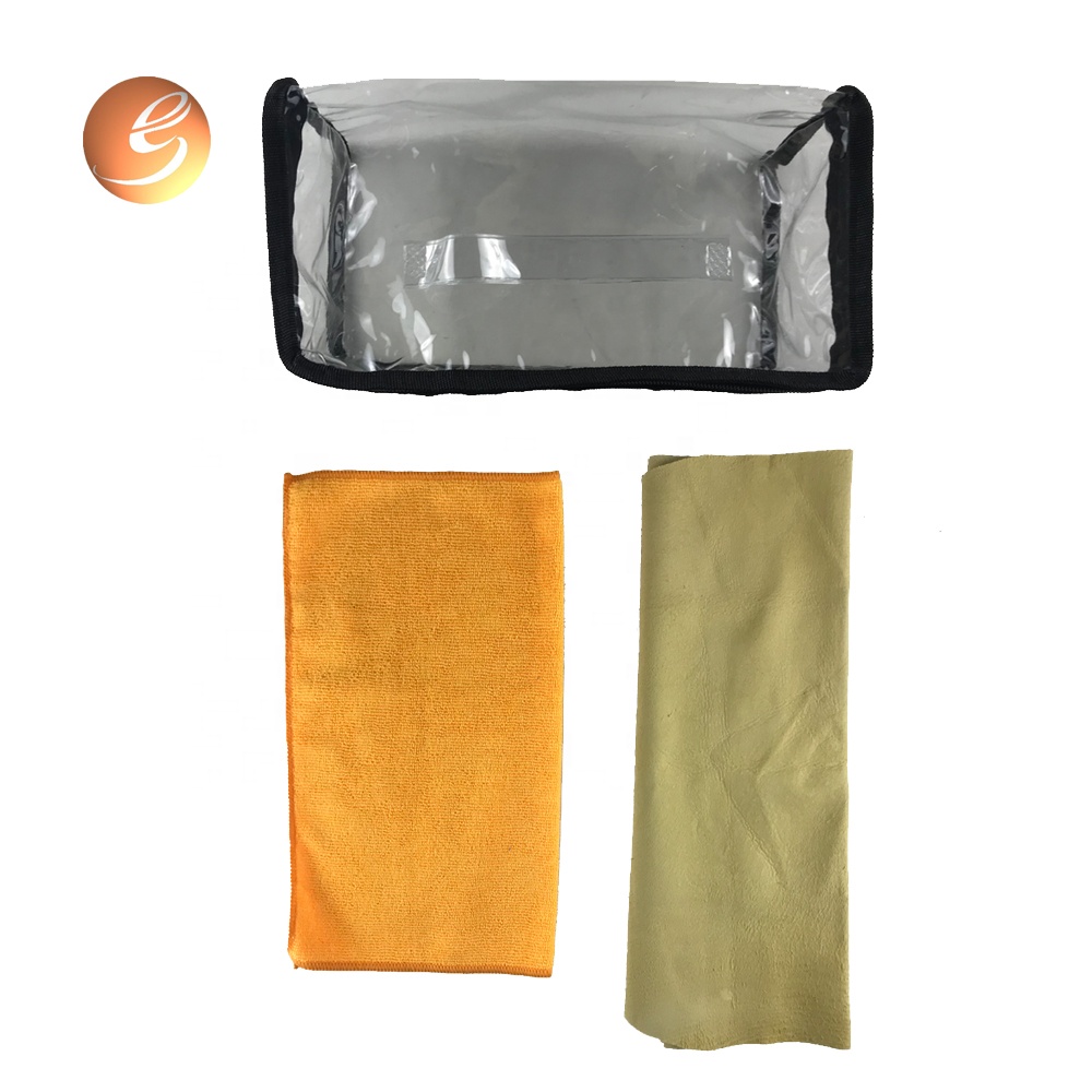 PVC bag car care set detailing cleaning orange car wash cloth