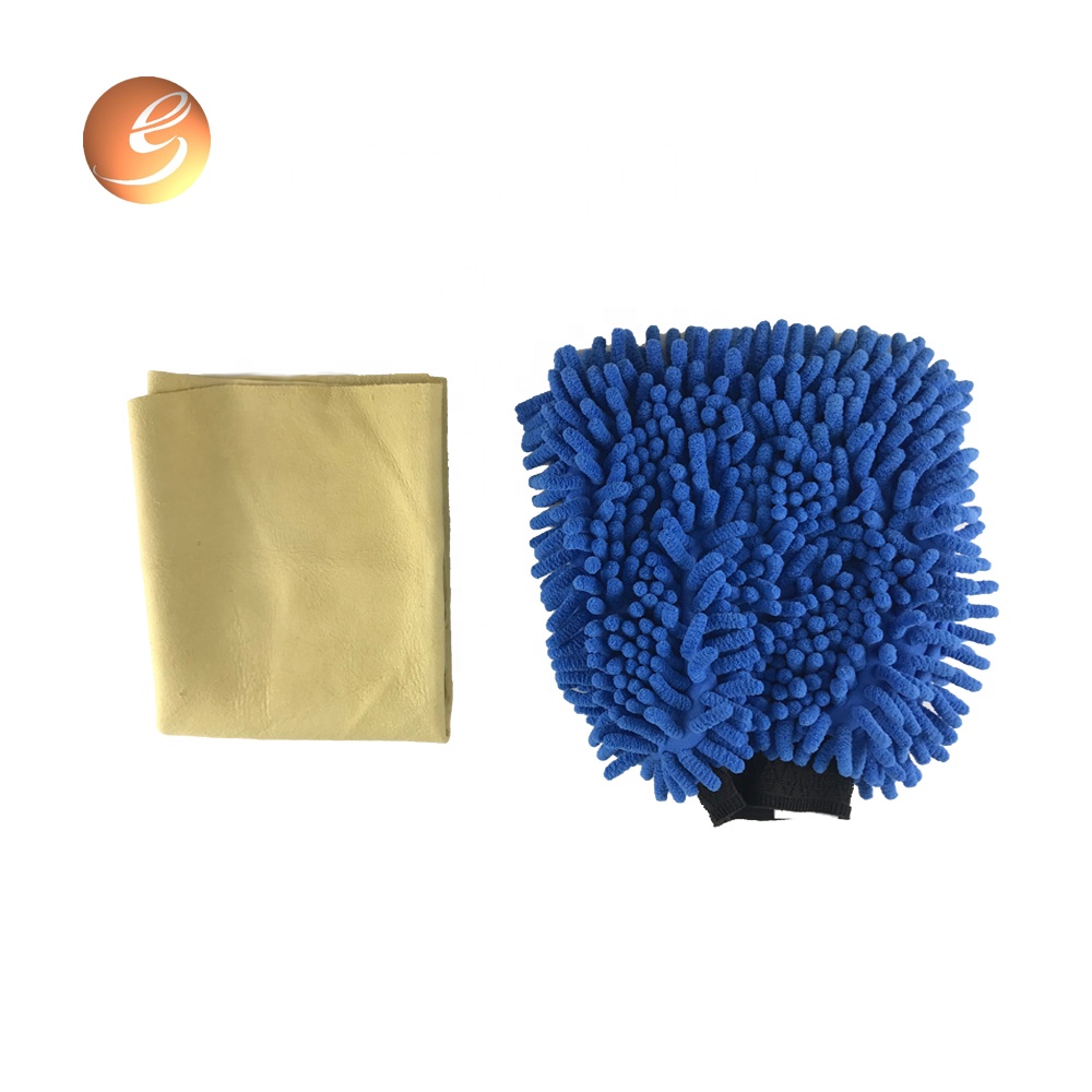 Cheap promotional tools for portable car wash chamois and mitt kit