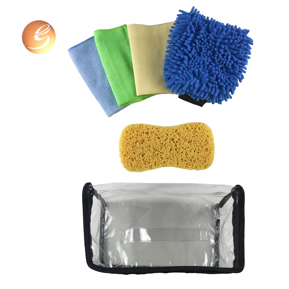 OEM 5pcs car wash clean tools microfiber cloth sponge window glass set