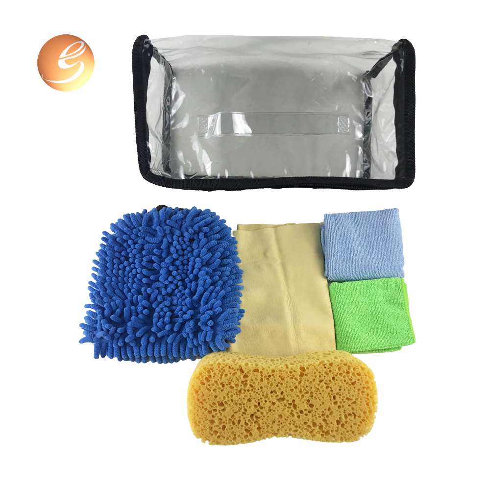 Super absorben sponge mitt chamois pvc bag car window cleaning kit