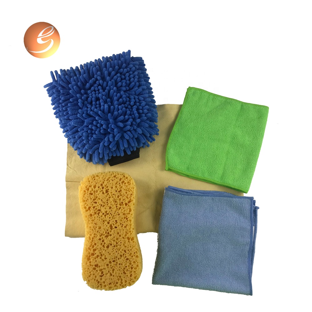 Wholesale double side chenille housekeeping glove microfiber car cleaning kit
