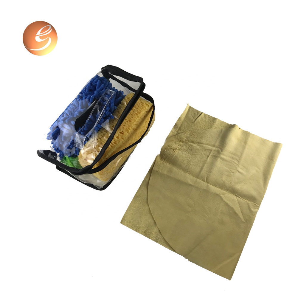 Hot sale Car Care Kit - Customized popular 5pc car washing tool kit sponge natrual chamois set – Eastsun