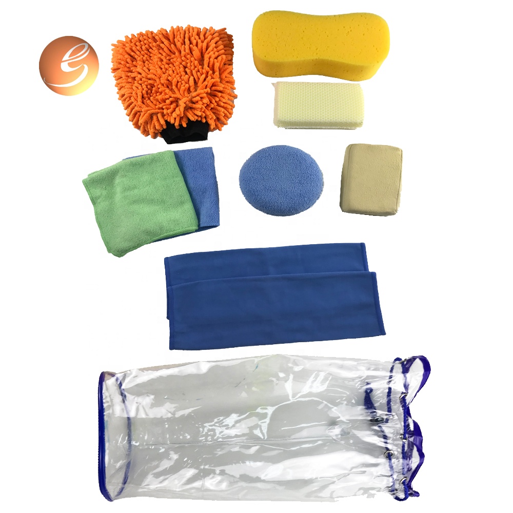 New style 9pcs car care cleaning kit in pvc bag
