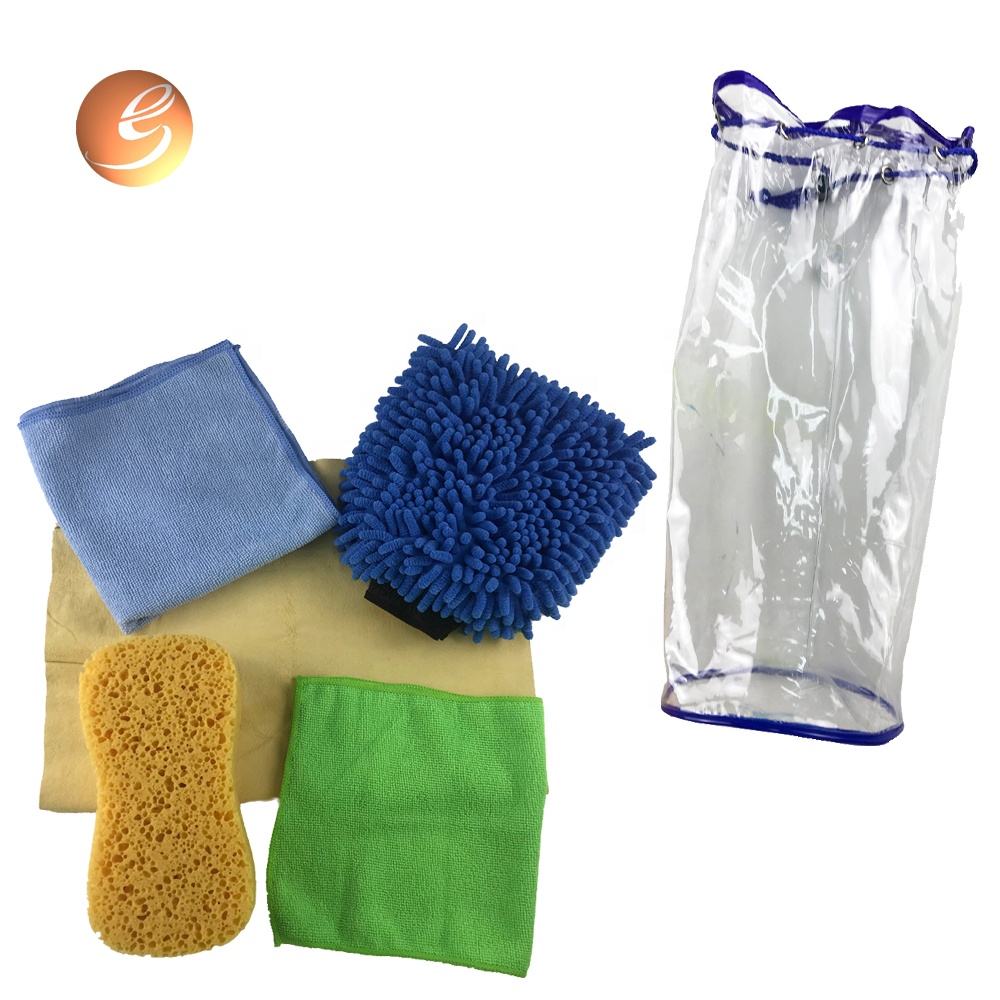 Hot selling blue microfiber towel car wash cleaning kit