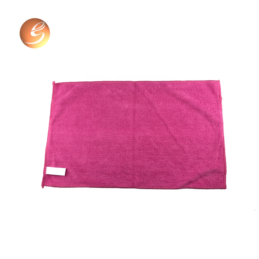 Brightly pink color square car cleaning microfiber towel