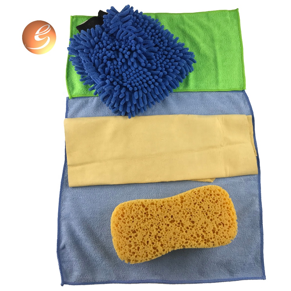 Car cleaning kit 5 pcs microfiber wash mitt set