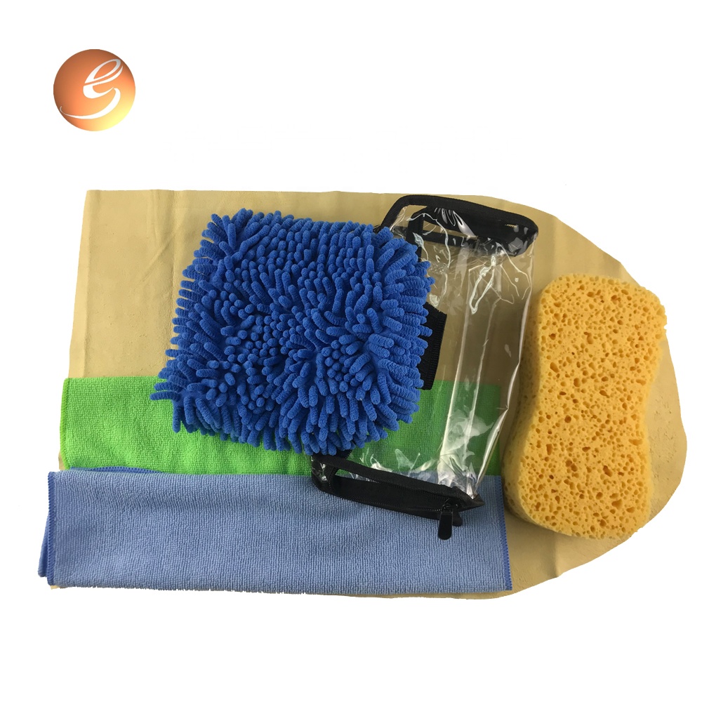 Hot sale microfiber car wash mitt quick dry chamois car care kit