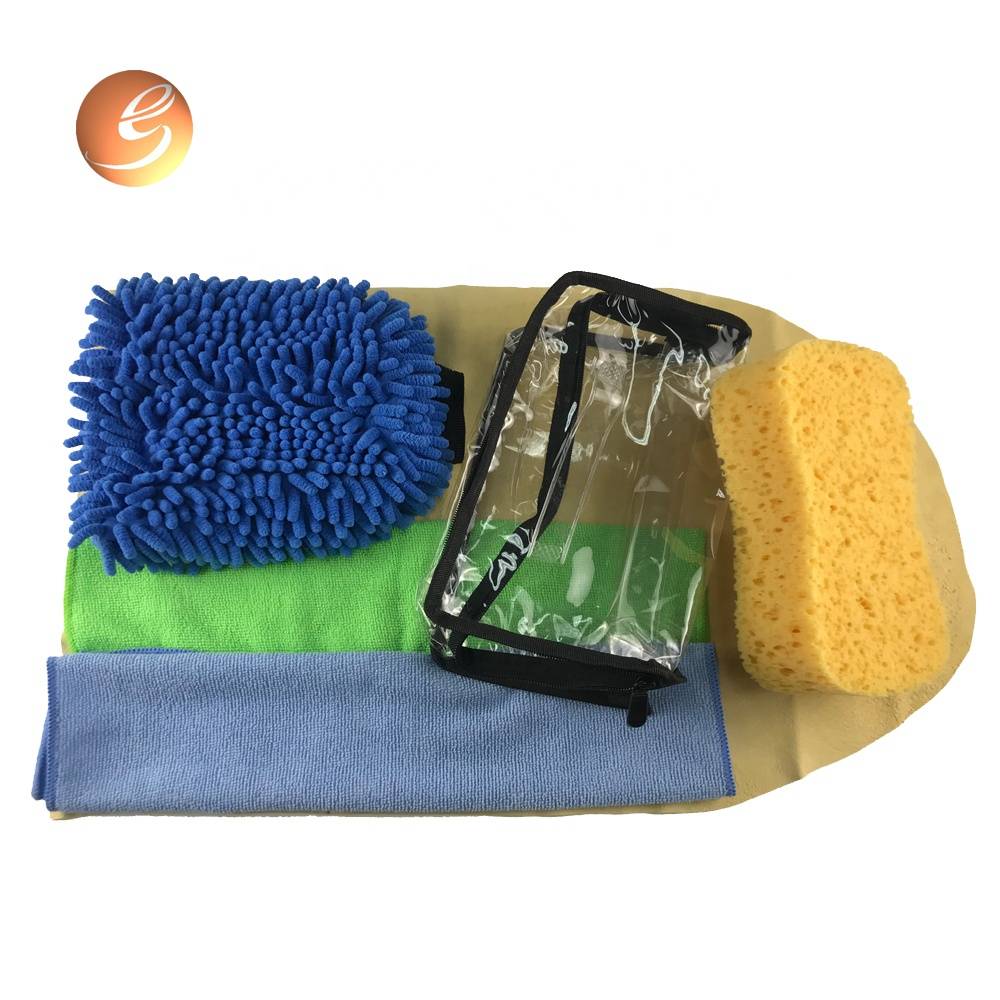 Good quality microfiber towel with chenille mitt car cleaning kit